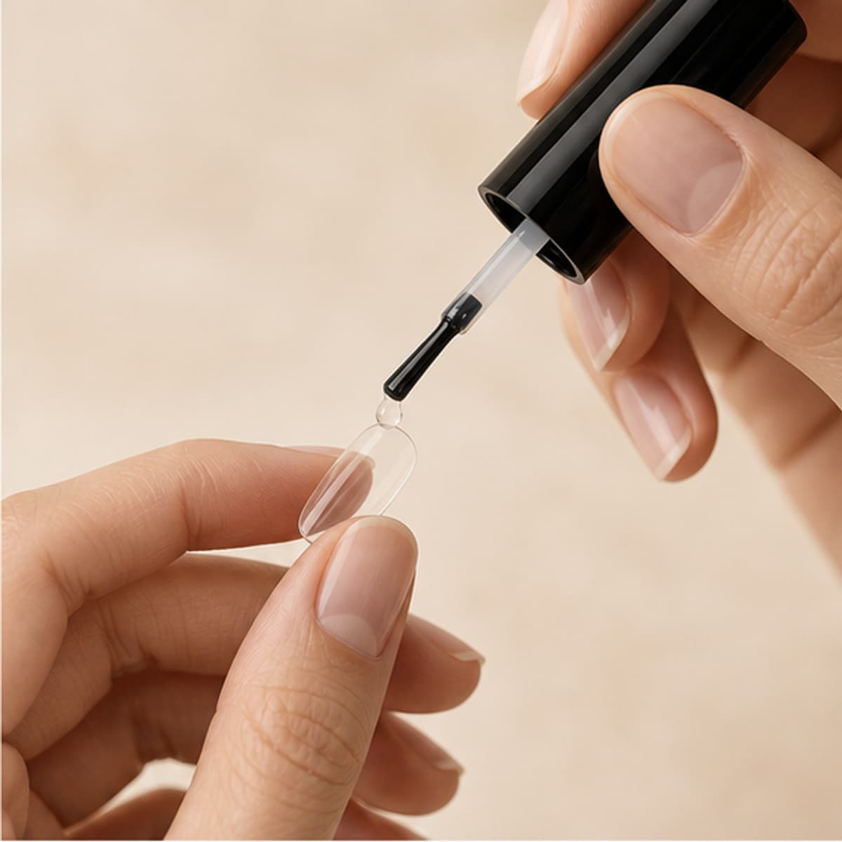 Gel Adhésif 3-en-1 shown in correct use in the Lunara editorial style