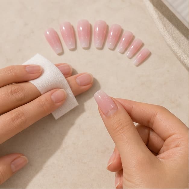 Preparing a natural nail before applying the Nacre press-on set